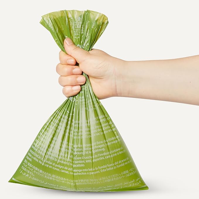 Amazon Basics Dog Waste Bags, 70% Recycled Material, Leak-Proof with Generous Length, 600 Pack