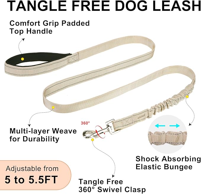 BEAUTYZOO Dog Harness for Large Dogs, No Pull Dog Harness and Leash Set, Soft Breathable Mesh Escape Proof Puppy Vest Harness with Handle, Reflective Lightweight Step in Harness for Girl Boy Dogs, L