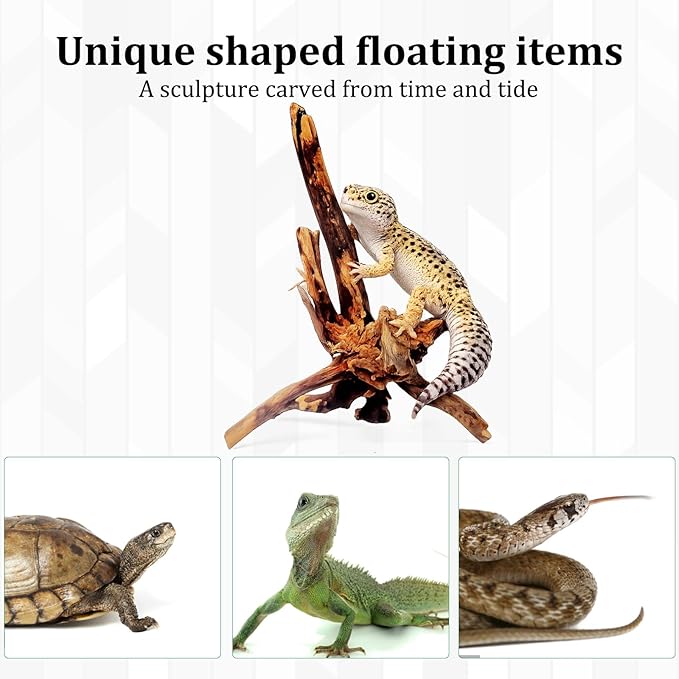CZFSWT 2Pcs Driftwood for Aquarium, 3.93-5.9" Driftwood Decor, Drift Wood for Fishtank Suitable for Fish Tank Decorations and Reptile Habitats