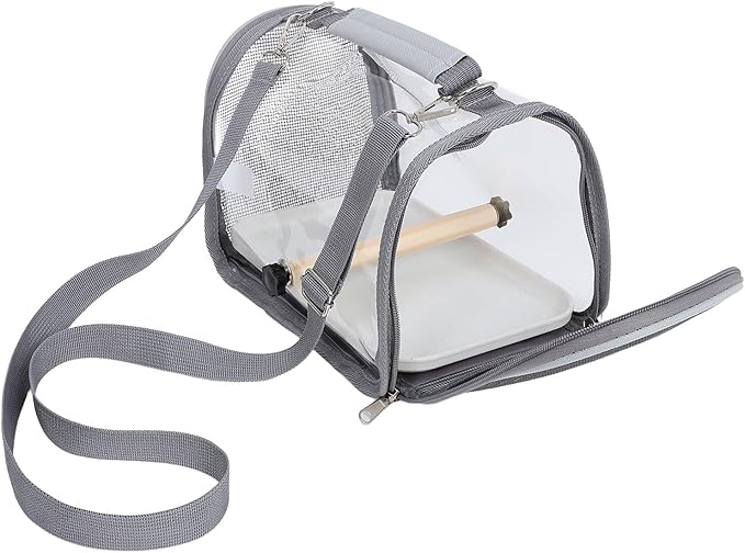 Portable Small Bird Travel Carrier Bag with Perch Lightweight Transport Cage for Parakeets Small Birds Outdoor Use