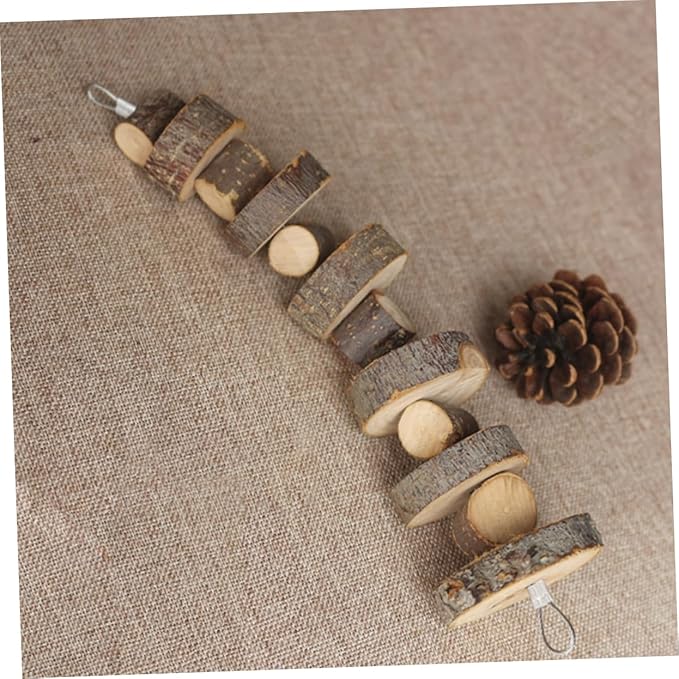 Apple Wood Skewers Interactive Puppy Toys Molar Toys for Rabbits Hamsters Dental Care for Pets