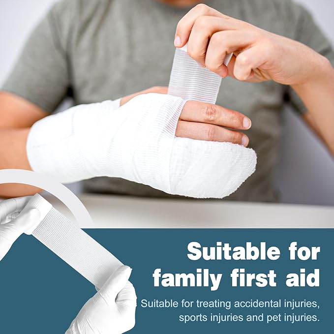 AZEN 20 Pack Gauze Rolls Bandages, 2 in x 4.1 Yards, Premium Medical Supplies & First Aid Supplies, Bandage Wrap Vet Wrap