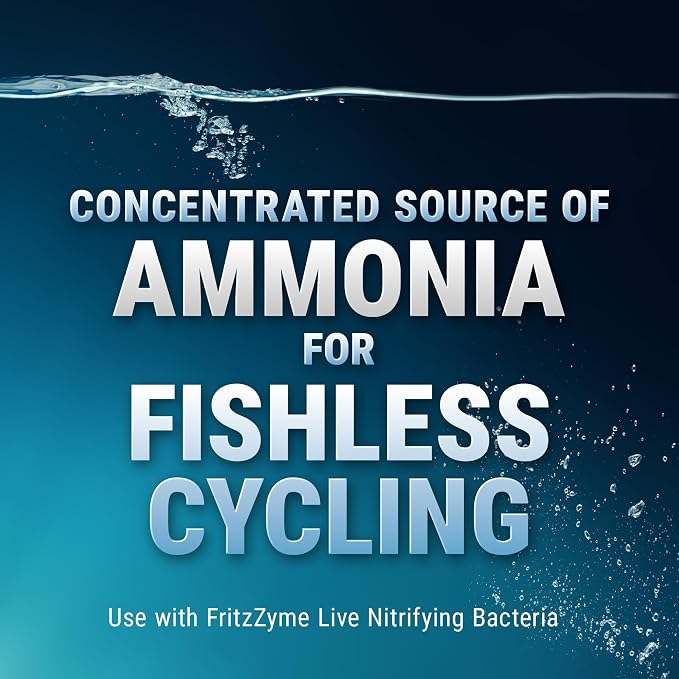 Fritz Fishless Fuel Ammonia Solution for Fishless Aquarium Cycling - 2 oz | Concentrated Ammonia Source for Fishless Cycling - Feeds Nitrifying Bacteria, Helps Establish the Nitrogen Cycle - USA Made