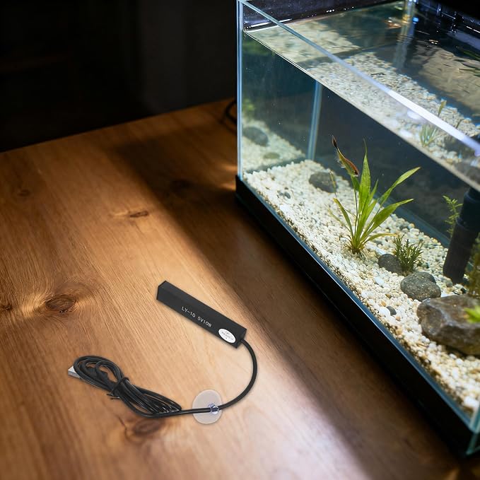 NUOBESTY Mini Aquarium Heater USB 10w for Aquatic Turtles and Pets Energy Efficient Abs Compact Fish Tank Heater with Overheat Protection Easy to Install Needs and Small Fish Bowls 2-5l