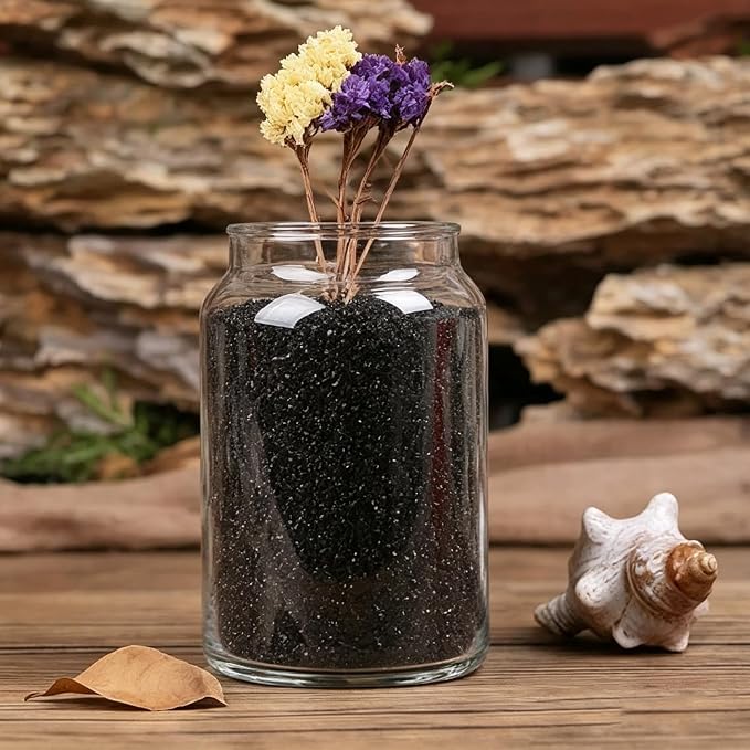 Black Aquarium Sand, 20lbs Fish Tank Sand Mini Gravel Substrate | Silica Sand Substrate for Freshwater Saltwater Aquarium, Terrarium, Plant, Craft Decor