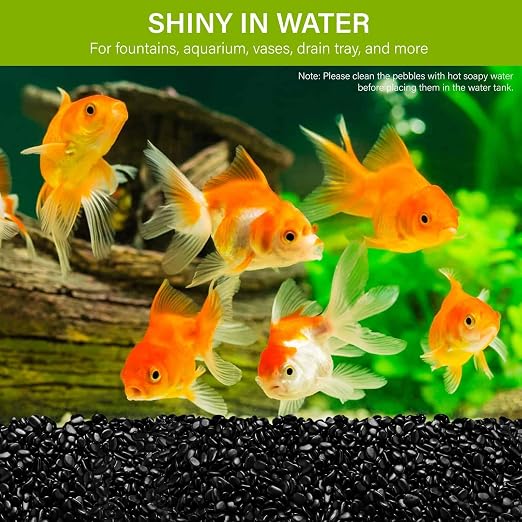 NUPICK 3lb River Rocks for Plants Indoor, Black Pebbles for Vases Fillers | 1/5 Inch Decorative Pea Gravel for Fish Tank, Natural Polished Stones for Succulent, Bonsai, Landscaping, Bird Baths