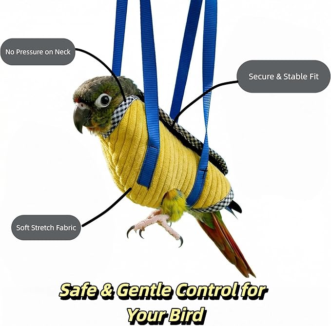 Portable Bird Carrier Bag with Harness, Escape Resistant Parrot Carrier & Bird Travel Bag for Parakeet, Cockatiel, Conure, Pigeon, Small Medium Birds, Random Color (Small)