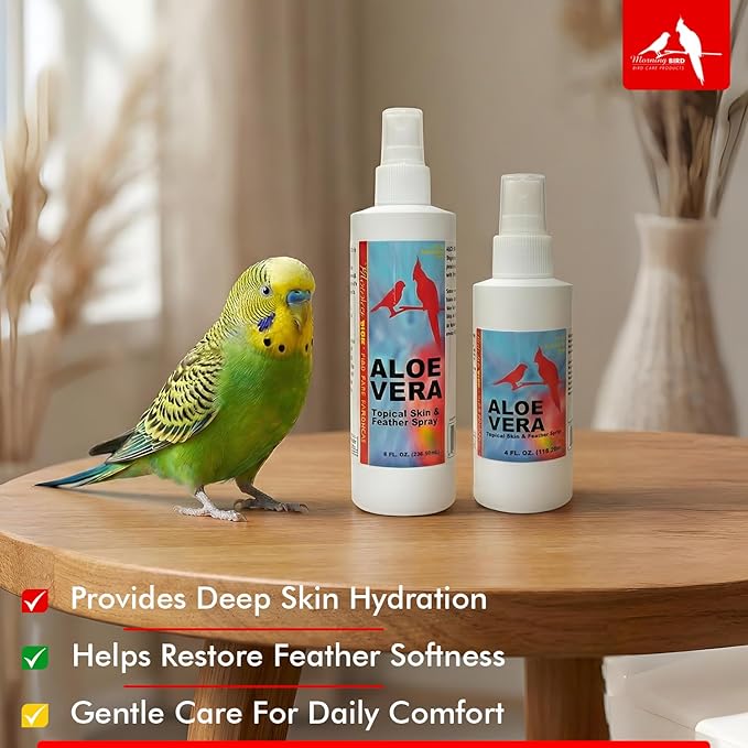 Morning Bird Aloe Vera Spray 8 Fl Oz – Natural Topical Spray for All Birds – Soothes Dry Skin & Supports Healthy Skin – Easy-to-Use Spray Bottle for Gentle Hydration & Skin Relief