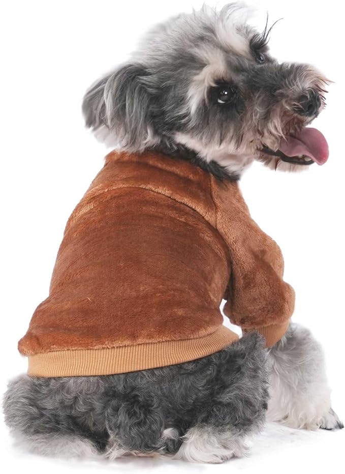 FabriCastle Small Dog Sweaters, 3-Pack Dog Clothes for Small Dogs Boy & Cats, Soft and Warm Pet Coats XXS - XXL, Winter Pet Jackets, Doggy Apparel Costumes Outfits (Camel,Khaki,Olive, XX-Large)