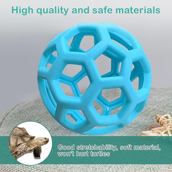 Tortoise Mini Skateboard and Orange Treat Ball set Tortoise Toy Feeding Balls Vegetable Grass for Small Animals Pets Encourages Foraging Behaviors,Mini Skateboard Keeps Pets Entertained (Blue)