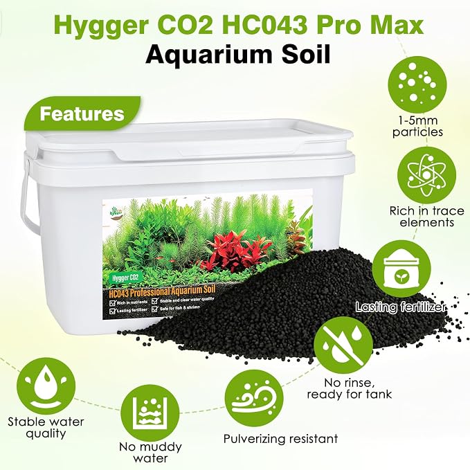 Premium Upgraded Aquarium Soil, 1-5mm Nutrient-Rich Water Grass Mud for Planted Tanks, Dust-Free & No Rinse, Safe for Fish & Shrimp (6.6 Pounds)