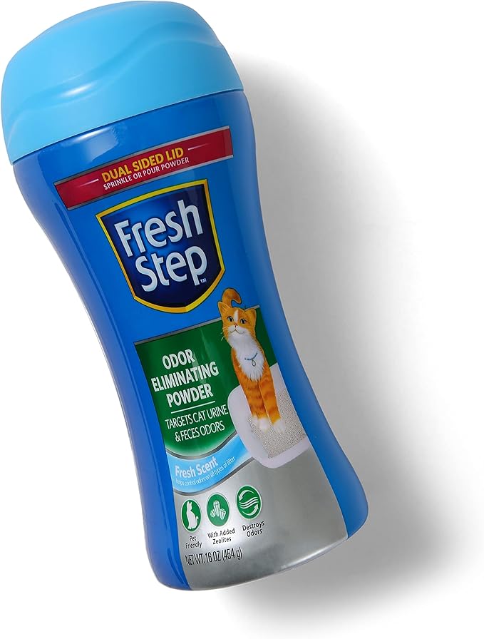 Fresh Step Odor Eliminating Powder, Litter Box | For Cat Litter | Neutralizing Formula | 16 Ounces | Pack of 2