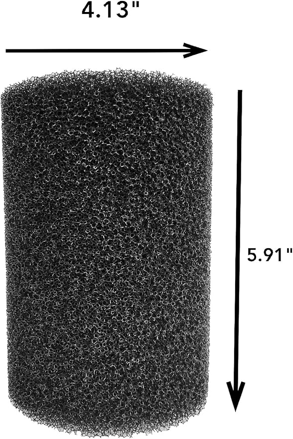 2 Pack X-Large Overflow Filter Box Intake Round Pre-Filter Foam Sponge 5.91" x 4.13" for Aquariums and Ponds (Coarse 25PPI)