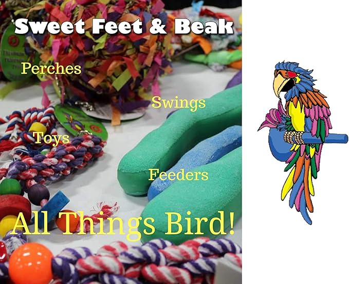 Sweet Feet and Beak Comfort Grip Safety Perch for Bird Cages - Pedicure Perch for Birds to Keep Nails and Beaks in Top Condition - Safe Easy to Install Bird Cage Accessories X-Small 4.5"- Yellow