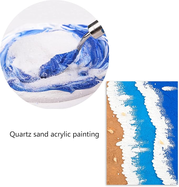 AOSWTLIF White Quartz Sand 40-80 Mesh, 4 LB | Natural Decorative Craft Sand, For Resin Art, Acrylic Painting Texture, Vase Filler, Incense Burner & Landscaping
