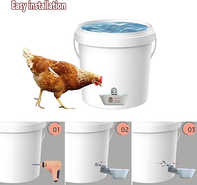 XINYI 4pcs Aluminum Alloy Chicken Water Cups, Metal Chicken Water Feeder for Small Animals, Dog, Cat, Bunnies, Ferret, Hamster, Guinea Pig, Chinchillas, Mice, Rats, Goat, Bird, Rabbit Water Bowl