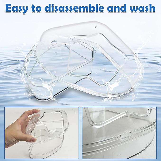 PINVNBY Large Hamster Sand Bath Container Chinchilla Dust Bathroom Small Animal Bathtub Transparent Gerbil Litter Box with Spoon for Dwarf & Syrian Mice Lemming (Star-Shaped Opening)