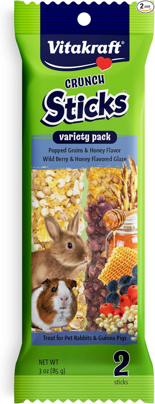 Vitakraft Crunch Sticks Rabbit and Guinea Pig Chewable Treats - Wild Berry - Supports Healthy Teeth