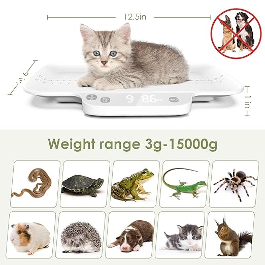 Dog Scale for Small Dogs,with Hold funtion,Kitten Scale,Accuracy1g/0.035 oz, Max15 kg / 33 lbs, Suitable for Newborn Pets, Kitten,Chihuahua,Cats