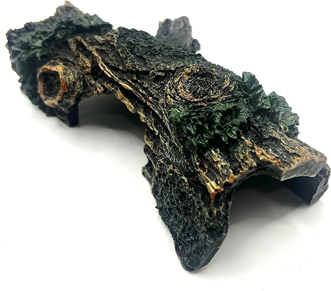 Aquarium Decorations Resin Hollow Tree Trunk Ornament, Fish Hideout for Aquarium, Bettas House Cave Wood House Decor for Fish Tank