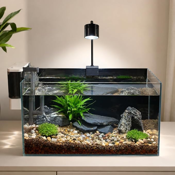 Unocho Natural Slate Stone Reptile Basking Platform Rock 10lb Fish Tank Rocks for Aquascaping Terrarium Decoration&Reptile Habitats Tortoise Enclosures(2-6 inches)