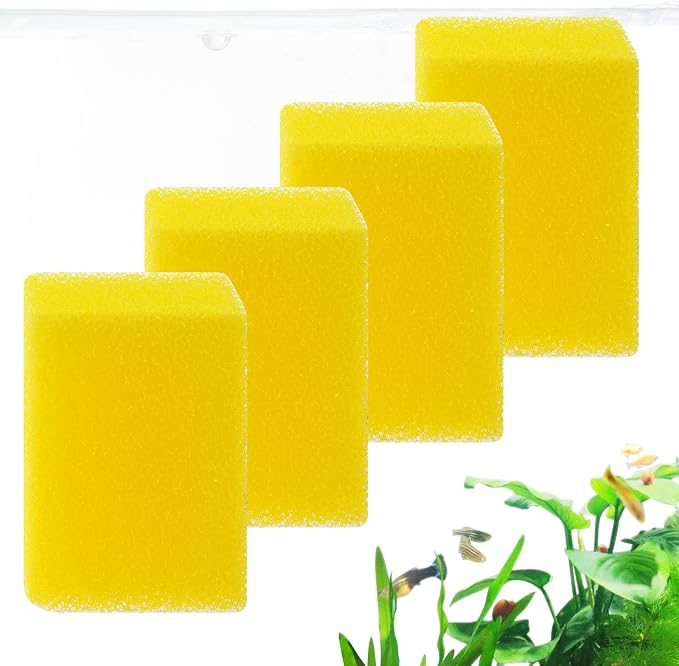 4PCS Aquarium Filter Sponge Replacement for 15W-210GPH Aquarium Filter, Aquarium Biochemical Sponges for Replacement