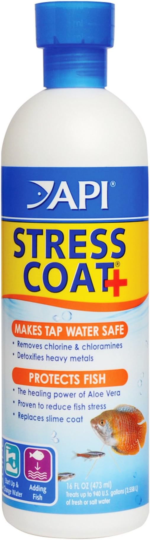 API Proper pH 7.0 Freshwater Aquarium Water pH Stabilizer and API Stress Coat Aquarium Water Conditioner