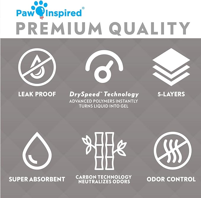 Paw Inspired Disposable Guinea Pig Cage Liners | Bamboo Charcoal Odor Controlling | Super Absorbent Liners Pee Pads for Ferrets, Rabbits, Hamsters, and Small Animals (28x17 (C&C 2x1) - 8 ct)