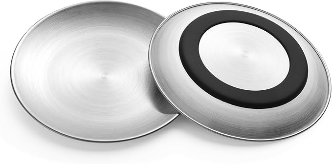 Cat food bowl, anti whisker fatigue stainless steel cat tray for indoor and outdoor cats, shallow wide cat tray for food and water, anti slip silicone bottom