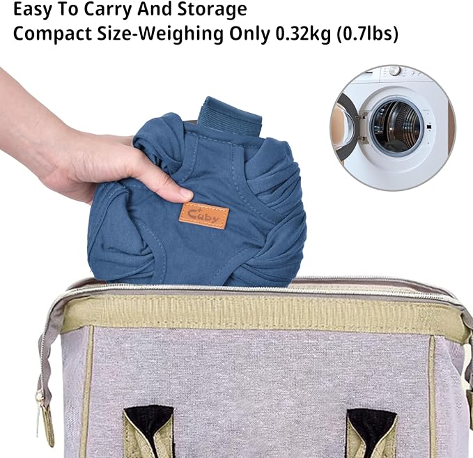 CUBY Swaddle Dog Sling Carrier for Small Dogs, Front Pet Sling Carrier Chest,Hands Free Adjustable Cat Sling Carrier Soft Cotton Reducing Pain Puppy Sling Carrier for Small Pet Up to 10lb (Blue)