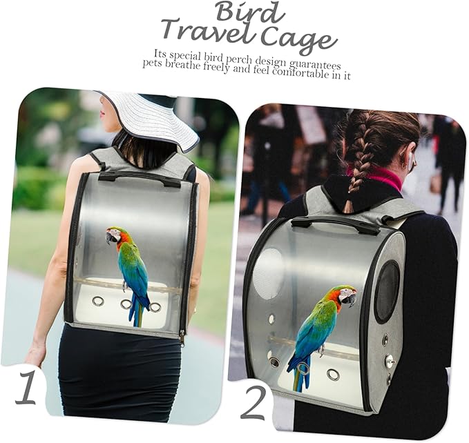 Parrot Carrier Bag Breathable Design Outdoor Bird Backpack for Travel Convenient Bird Perch and Comfortable Shoulder Straps for Hiking and Outings
