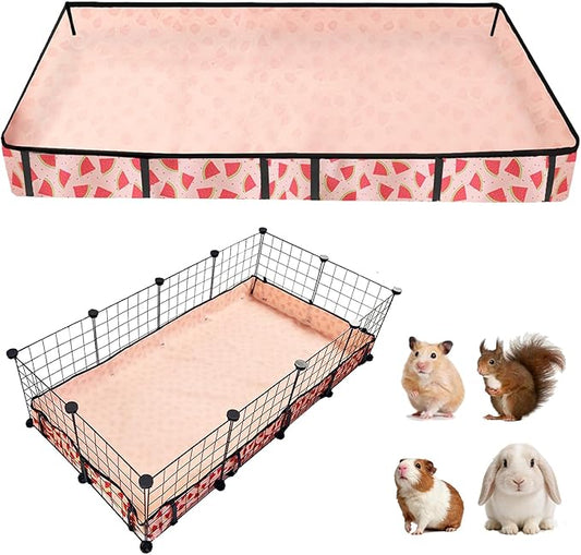 Waterproof Guinea Pig Cage Liners, Washable & Reusable Small Animal Cage Mat, for Rabbit, Hamster, Chinchilla, Hedgehog (Watermelon),C&C 28x56 inches