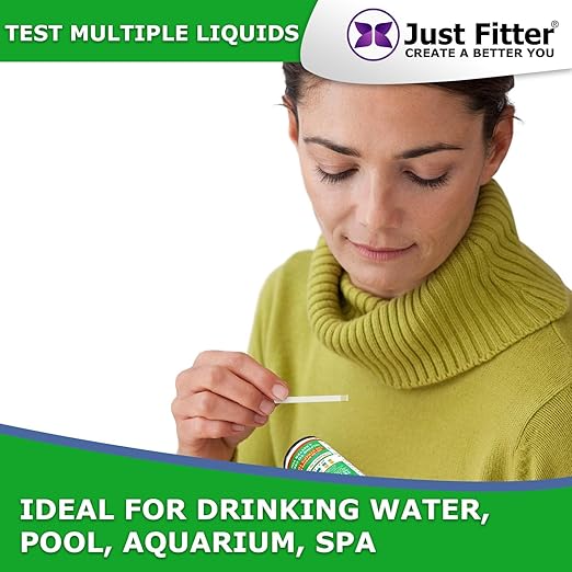 Just Fitter Alkaline Water pH Test Strips. Testing Kit for Home Drinking Water and Liquids. Universal Tester for Aquarium, Fish Tank, Pool, Hot Tub, Spa, Kombucha, Fermentation and Brewing Process.