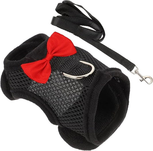 Balacoo Small Animal Harness Leash Set Breathable Soft Mesh Small Pet Vest Harness Size S Chest 20-23cm Rabbit Walking Leash for Guinea Pig and Other Small Pets