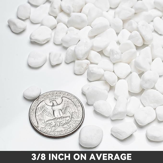 onlyfire 2lbs White Gravel Pebbles, 1/5" Natural Decorative River Rocks | Aquarium Gravel, Crushed Gravel Stone, For Indoor Plants, Vases, Succulents, Outdoor Garden Landscaping and Home Decor