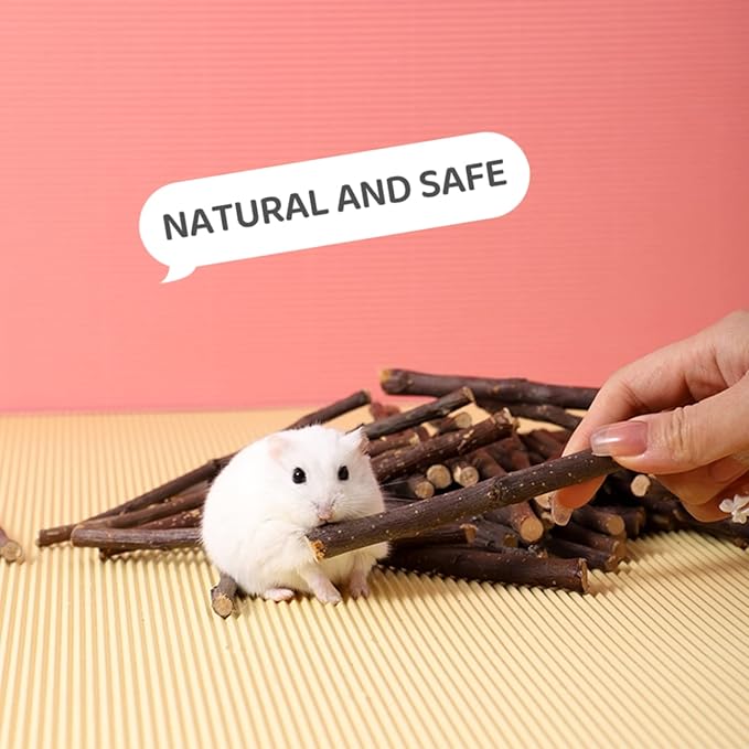200g Apple Chew Sticks for Bunny Chinchillas,Small Animals Wood Chew Sticks,Wood Chew Toys for Rabbits Guinea Pig Hamster Gerbil Bunny