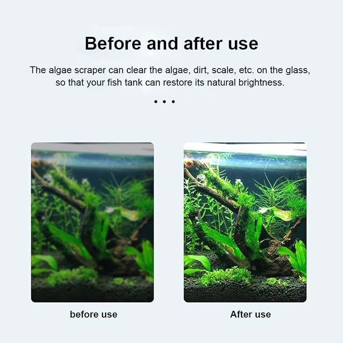 Vimvins Algae Scraper for Glass Aquarium,Aquarium Razor Scraper with 10 Replaceable Blades,Aquarium Cleaning Tools.