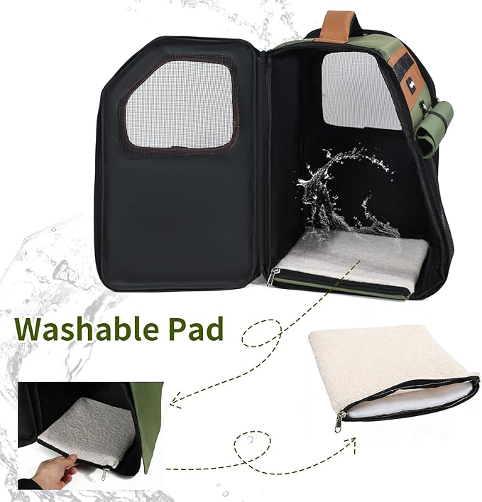 Cat Backpack Carrier, Super Breathable Cat Backpacks, Lightweight Cat Travel Backpack, Cat Carrying Backpack Suitable for Small Dogs Backpack Carrier (Green)
