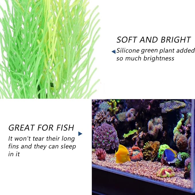 Aquarium Plants Artificial Silicone Green Fish Tank Decorations Plastic Plants Betta Fish Tank Accessories Aquarium Decor