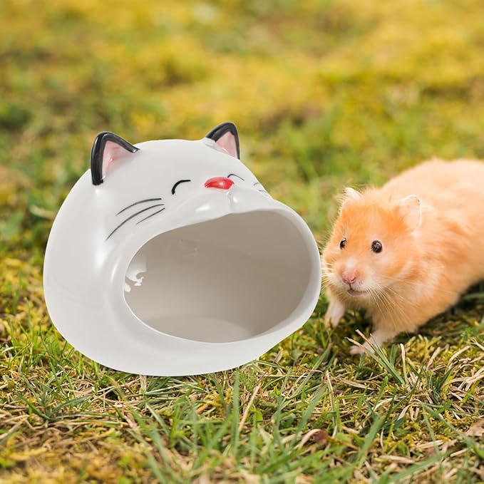 Sosoport Hamster Hideout Ceramic Hamster House and Habitats Cool Bed Small Animal Pet House Ideal for Gerbil Chinchilla