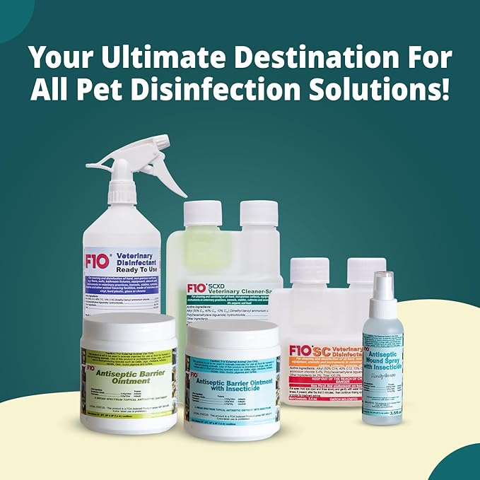 F10 SCXD Concentrated All Purpose Disinfectant Cleaner With Soap For Kennels, Litter Box, Cage, Terrariums, Habitats, Vet Practices - 200 ml (6.8oz)
