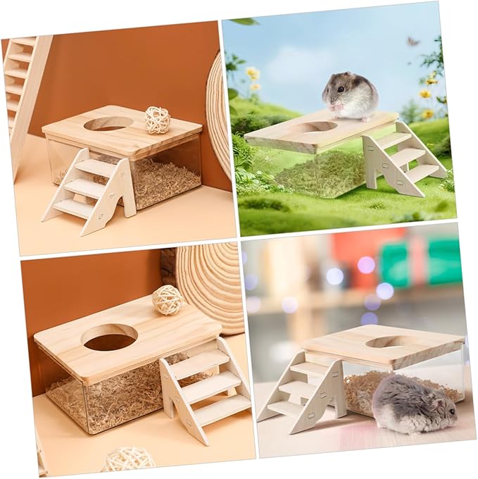 Kisangel Easy Replacement Small Animal Litter Box Stylish Hamster Bathroom Bath Sand for Hamster Shower Chinchilla Dust Bath