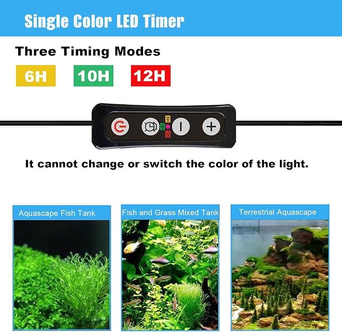 Aquarium Light Timer&Dimmer, Fish Tank Light Controller, 2 Pack | 6/10/12 Hour Auto On/Off, Sunrise Sunset Simulation, Manually Brightness Control 10-100%, 5.5mm x 2.1mm DC Barrel Connector