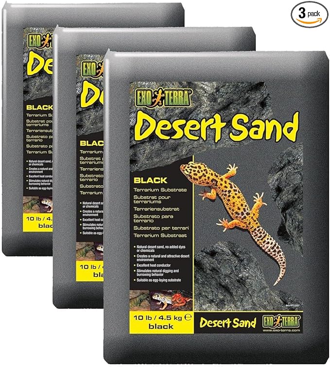Exo Terra Desert Sand, 10-Pound, Black (Pack of 3)