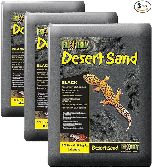Exo Terra Desert Sand, 10-Pound, Black (Pack of 3)