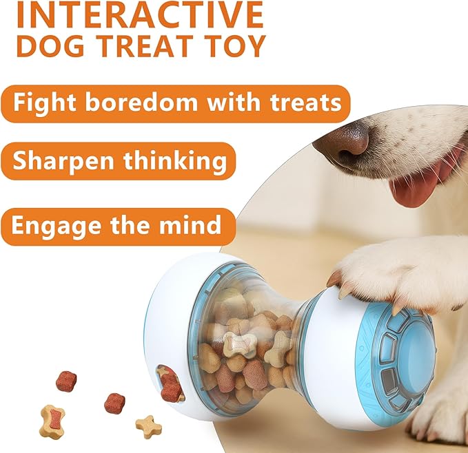 Kalimdor Interactive Dog Puzzle Toys for Boredom, Treat Dispensing Dog Toys, Dogs Enrichment Toy to Keep Them Busy, Treat Dispensing Slow Feeder,Mental Stimulation and Training (Blue)