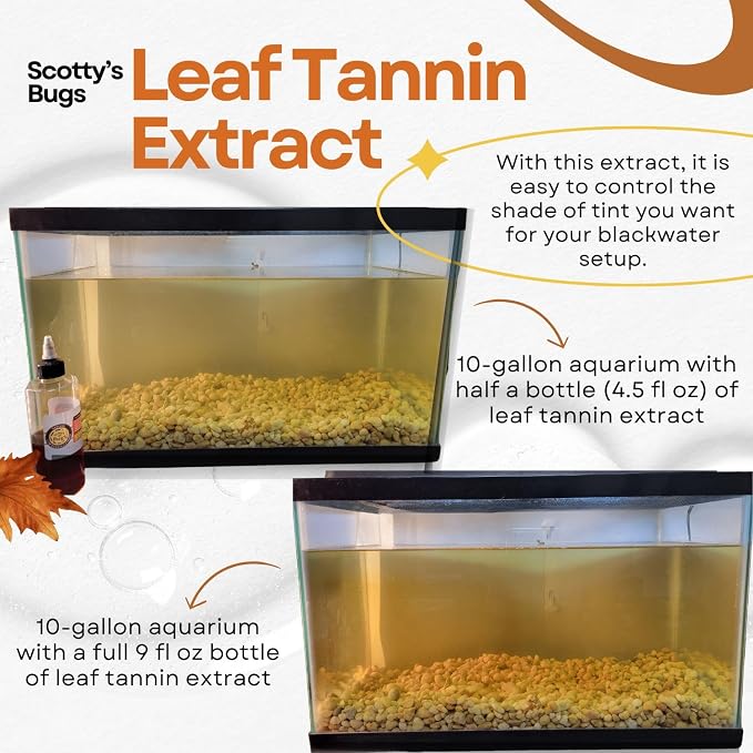 SCOTTY'S Bugs Natural Leaf Tannin Extract for Blackwater Aquariums, Betta Fish Water Conditioner, Tannins for Aquarium, 32 FL OZ