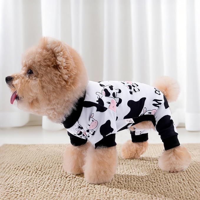 XPUDAC 4 Pieces Dog Pajamas for Small Dogs Pjs Clothes Puppy Onesies for Doggie Duck Shirts Sleeper for Pet Cats Jammies-M