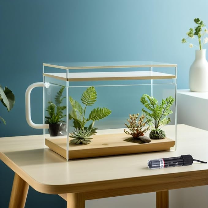 Outanaya Mini USB Aquarium Heater for 5l Betta Tank 2pcs 10w Small Submersible Fish Tank Heater with Automatic Temperature Regulation and Space-Saving Design, for Home or Office Use