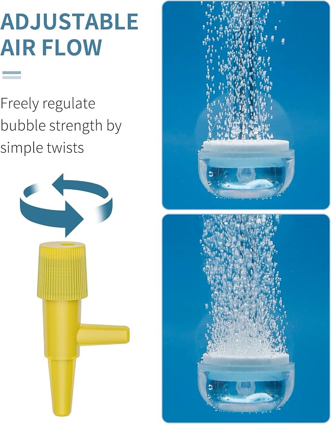 Pawfly Aquarium Air Stone Disc Tiny Micro Bubble Diffuser Release Tool Kit with Suction Cup Air Control Valve and Check Valve Accessories for Nano Air Pumps Small Buckets and Fish Tanks